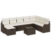 vidaXL Tuin Sofa Set met kussen met opslag 9 pcs Bruin Poly riet
