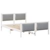vidaXL Bedframe met hoofdeinde Lichtgrijs 135 x 190 cm Stof
