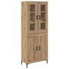 vidaXL Hoge kast 2 pcs Artisan Eiken 69,5 x 34 x 180 cm Bewerkt hout