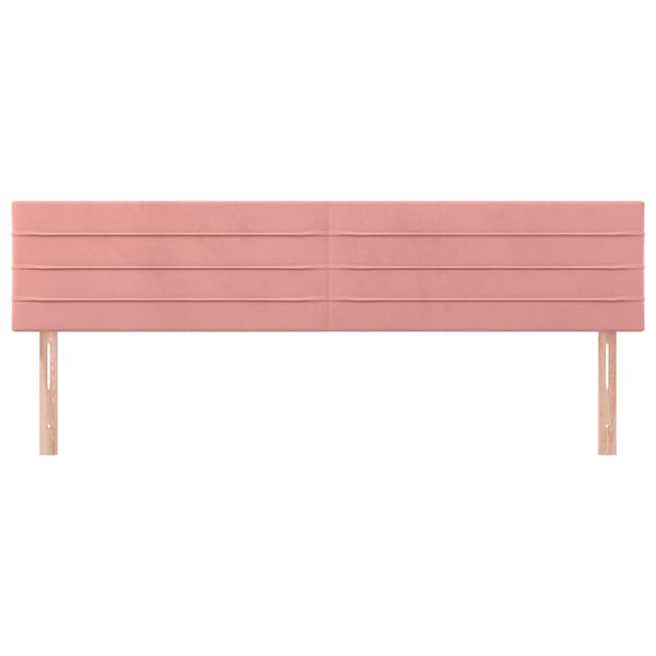 vidaXL Hoofdborden 160x5x78/88 cm fluweel roze