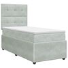 vidaXL Boxspringbed met matras Lichtgrijs 90 x 200 cm Fluweel