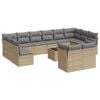 vidaXL 13-delige Loungeset met kussens poly rattan beige