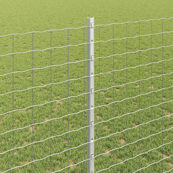 vidaXL Afrasteringspaal 11 pcs Zilver 140 cm Staal