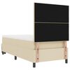 vidaXL Boxspringbed met matras met hoofdeinde Cr&egrave;me 90 x 190 cm Stof