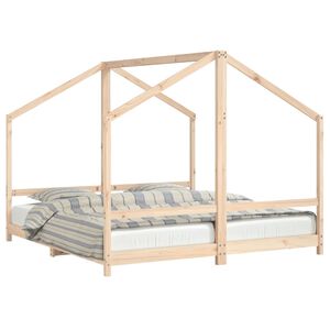vidaXL Kinderbedframe 2x(90x190) cm massief grenenhout