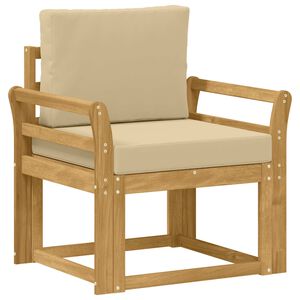 vidaXL 2 Stuk Buiten bankenset Polyester Wit en Beige