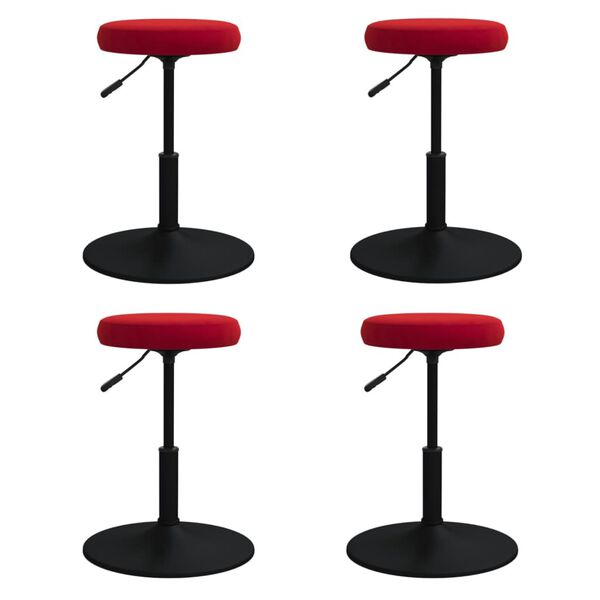 vidaXL Eetkamerstoelen 4 st fluweel wijnrood