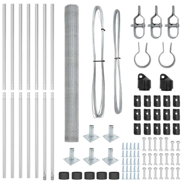 vidaXL Hecke met palen Zilver 1.4 x 10 m PVC-gecoat staal