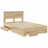vidaXL Bedframe met hoofdeinde Sonoma Eiken 120 x 200 cm Bewerkt hout