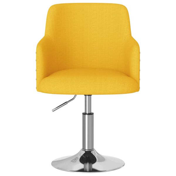 vidaXL Eetkamerstoel stof mosterdgeel