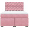 vidaXL Boxspring met matras fluweel roze 160x200 cm