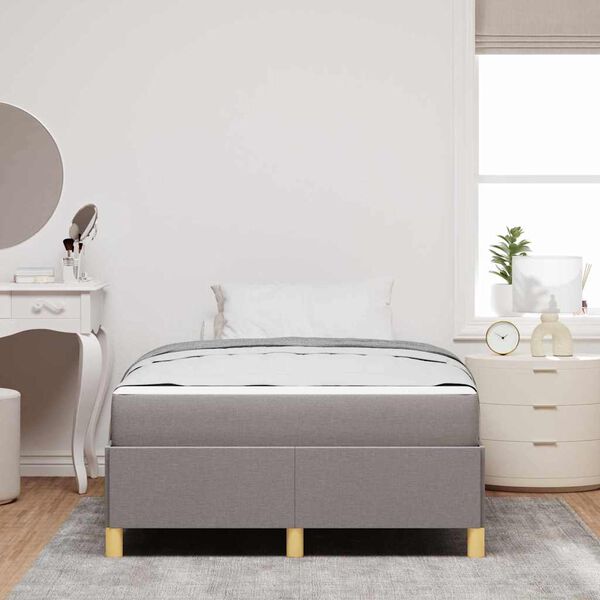 vidaXL Bedframe met matras Taupe 120 x 190 cm Stof