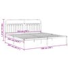 vidaXL Bedframe met hoofdbord metaal wit 193x203 cm