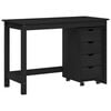 vidaXL Bureau Kas Set 2 st Zwart Massief grenenhout