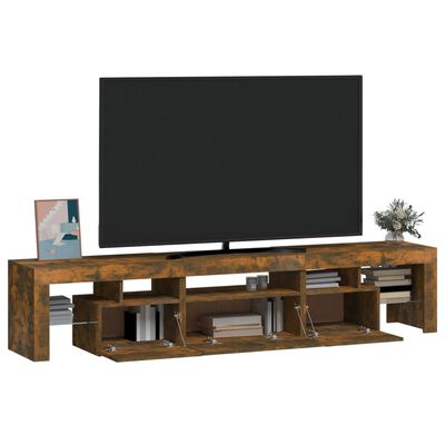 vidaXL Tv-meubel LED-verlichting 200x36,5x40 cm gerookt eikenkleurig