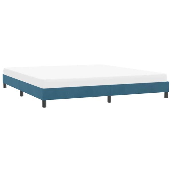 vidaXL Bedframe zonder matras 180x220 cm fluweel donkerblauw