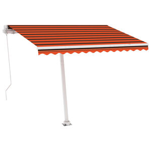 vidaXL Luifel handmatig uittrekbaar met LED 300x250 cm oranje en bruin