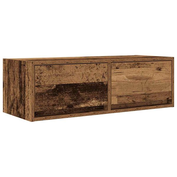 vidaXL TV-meubel 80x31x25,5 cm bewerkt hout oud houtkleurig