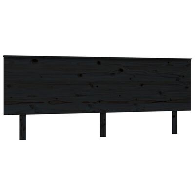 vidaXL Hoofdbord 204x6x82,5 cm massief grenenhout zwart
