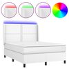 vidaXL Boxspring met matras en LED kunstleer zwart 140x190 cm