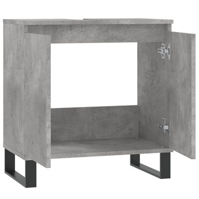vidaXL Badkamerkast 58x33x60 cm bewerkt hout betongrijs
