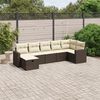 vidaXL 7-delige Loungeset met kussens poly rattan bruin