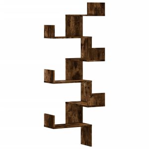 vidaXL Hoekwandschap 45x45x147 cm bewerkt hout gerookt eikenkleurig