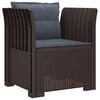 vidaXL E&eacute;npersoons Fauteuil met Kussens Rattan Look PP Bruin