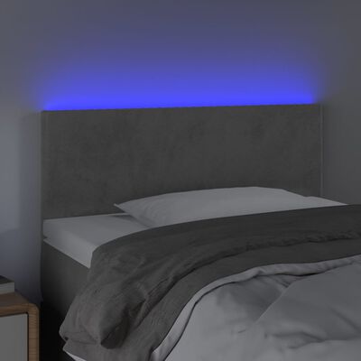 vidaXL Hoofdbord LED 90x5x78/88 cm fluweel lichtgrijs