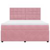 vidaXL Boxspring met matras fluweel roze 180x200 cm