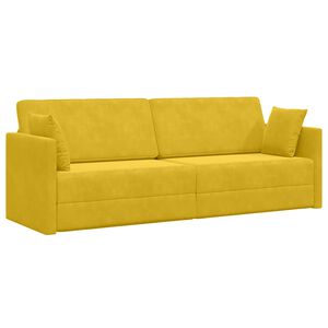 vidaXL Vloerslaapbank Geel 213 x 70 x 77 cm Fluweel
