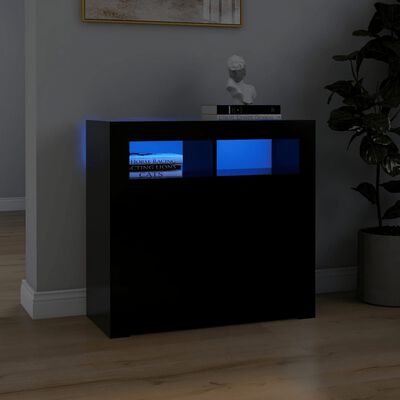vidaXL Dressoir met LED-verlichting 80x35x75 cm zwart