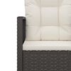 vidaXL 3-delige Loungeset met kussens poly rattan zwart
