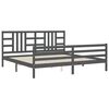 vidaXL Bedframe met hoofdbord massief hout grijs 200x200 cm