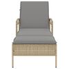 vidaXL Ligbed met kussen 63x200x81 cm poly rattan beige