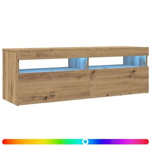 vidaXL Tv-meubel met LED 120x35x40 cm bewerkt hout artisanaal eiken