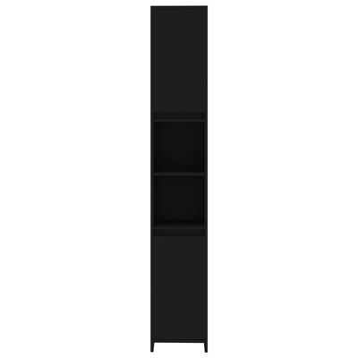 vidaXL Badkamerkast 30x30x183,5 cm spaanplaat zwart