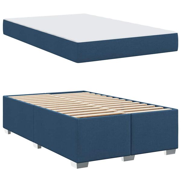 vidaXL Bedframe met matras Blauw 120 x 200 cm Stof
