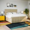 vidaXL Boxspring met matras stof cr&egrave;mekleurig 200x200 cm