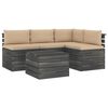 vidaXL 5-delige Loungeset met kussens pallet massief grenenhout