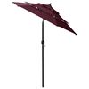 vidaXL Parasol 3-laags met aluminium paal 2 m bordeauxrood
