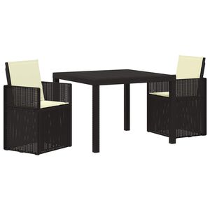 vidaXL Tuin eettafelset 3 st Antraciet- en cr&egrave;mekleurig PP