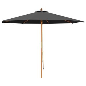 vidaXL Tuinparasol &Oslash; 300 x 248 cm massief eucalyptushout Antraciet