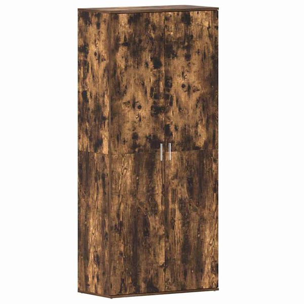 vidaXL Schoenenkast Gerookt eiken 80 x 39 x 178 cm Bewerkt hout