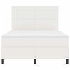 vidaXL Boxspring bed Cr&egrave;me en Wit 203 x 144 x 128 cm Katoenen stof