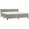 vidaXL Boxspring met matras fluweel lichtgrijs 200x200 cm