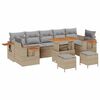 vidaXL Tuinbankenset 10 st Beige poly rattan