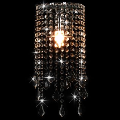 vidaXL Wandlamp met kristallen kralen rechthoekig E14 zilverkleurig
