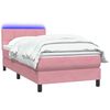 vidaXL Boxspring met matras en LED fluweel roze 80x220 cm