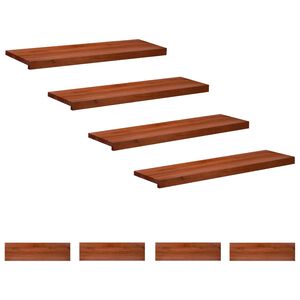 vidaXL Trapmatten 8 st Bruin 90 x 25 x 2 cm Massief beukenhout